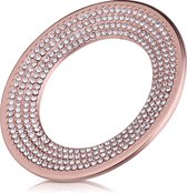 kwmobile stuursticker voor VW Car Wheel Logo Ring - Decoratieve ring voor autologo - Met strassteentjes in roze