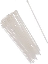100x stuks Kabelbinders tie-wraps in het wit van 30 cm gemaakt van kunststof - snoeren bindmateriaal