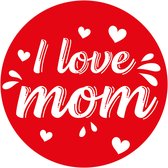 30x Bierviltjes I love mom/ Moeder hartje - Moederdag/ mama cadeau glazenonderleggers / onderzetters