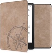 kwmobile hoes geschikt voor Amazon Kindle Paperwhite 11. Generation 2021 - Hoesje voor ereader in bruin - Vintage Kompas design