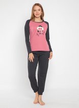 Sophia Mila Dames Luxe Pyjama | 2-delige Set | Roze | Lange Mouwen | Pyjama Dames Volwassenen | Pyjama Dames | Maat S