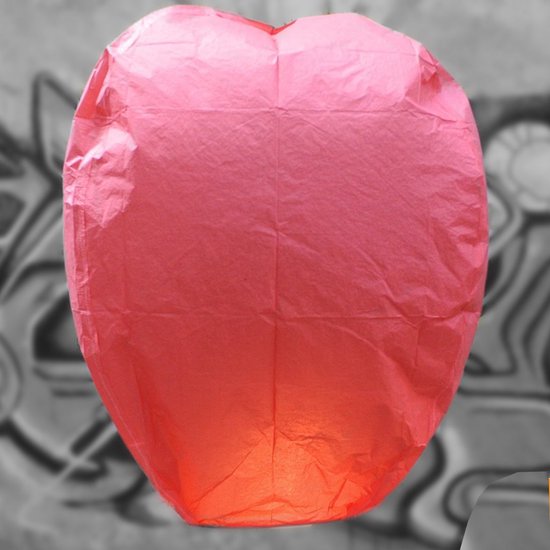 Rode wens ballon, papieren vliegende ufo zweef lantaarn, wensballonnen wens ballon wensballon: VOLANTERNA®