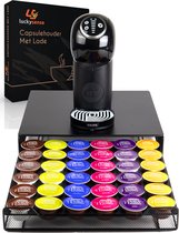Capsulehouder met Lade Dolce Gusto - Cups Houder voor 36 Koffie Capsules - Capsulehouders - RVS - Zwart