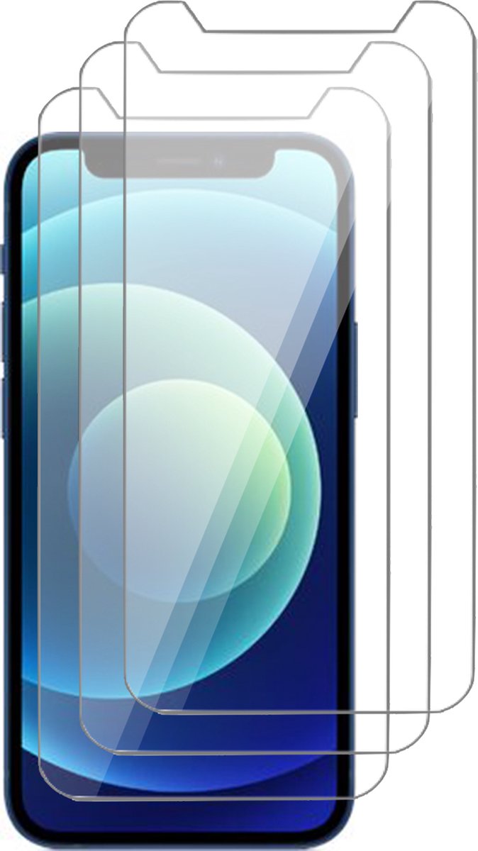 Screenprotector geschikt voor iPhone 12 Mini - 3 Stuks Beschermglas Screenprotector