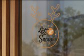 3Motion- Décorations de Noël- Sticker fenêtre-Let it snow- Décoration de Noël- Sticker transparent- 5 pièces