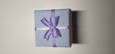 Ringendoos paars met strikje - trouwring - cadeau - sieradendoos - opbergdoos - box - oorbellen - Geschenkdoos
