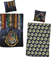 Harry Potter Dekbedovertrek Hogwarts - Eenpersoons - 140 x 200 cm - Katoen