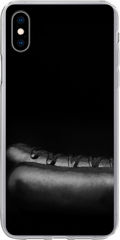 Coque iPhone Xs Max - Hot dog sur fond noir en noir et blanc - Siliconen -  Noël -... | bol.com