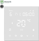 MoreLife Slimme Thermostaat - Thermostaat voor Elektrische Vloerwarming - Slimme Thermostaat met Tuya App - WIFI - Amazon Alexa - Google Home - Witte Thermostaat