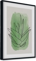 Akoestische panelen - Geluidsisolatie - Akoestische wandpanelen - Akoestisch schilderij AcousticPro® - paneel met abstracte bloemen - Design 52 - Premium - 60X90 - Wit- Wanddecorat