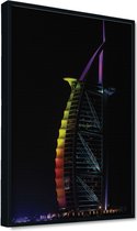 Akoestische panelen - Geluidsisolatie - Akoestische wandpanelen - Akoestisch schilderij AcousticPro® - paneel met de Burj Khalifa, Dubai - design 142 - Premium - 160X230 - Wit- Wan