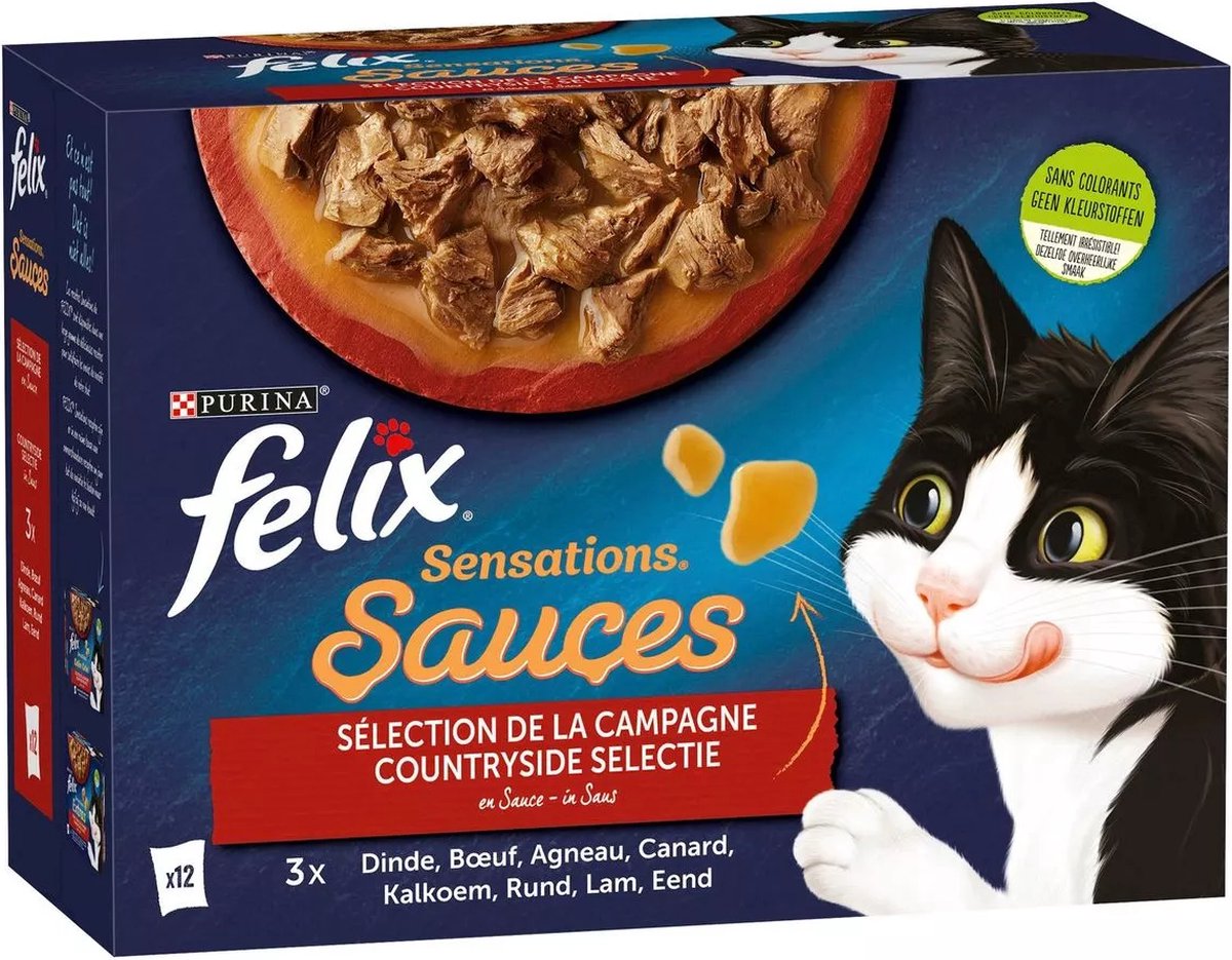 Purina One Felix - Sensations Sauces Countryside - Selectie in Saus - Kattenvoer - 12x85g