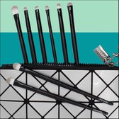 CAIRSKIN Professional Brush Set - 8 Pro Gloss Eyeshadow Brushes - Blending and Defining Brushes for Eyeshadows and Eyeliner Application + Beauty Bag