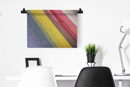 Tapisserie Paysages Nederland - Image colorée de fleurs aux Nederland -Bas Tapisserie coton 60x45 cm - Tapisserie avec photo