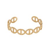 Verdeelde cirkel gevlochten gouden armband -  Verstelbare armband - 14K Goud verguld - Dottilove
