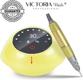 Victoria Nails Pro® 2021 Geel Master Electrische Nagelfrees - 30000RPM - Touchpad - Inclusief 4 Bitjes - Pedicureset Electrisch Voeten/Handen - Professioneel