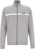 HUGO BOSS heren sweat vest (middeldik) - loungevest katoen - grijs -  Maat: S