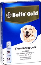 Bolfo Gold 250 Anti vlooienmiddel - Hond - 10 Tot 25 kg -  2 pipetten