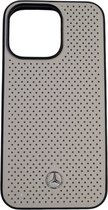 Mercedes-Benz iPhone 13 Pro Hardcase Backcover - Real Leather - Perforated - Beige