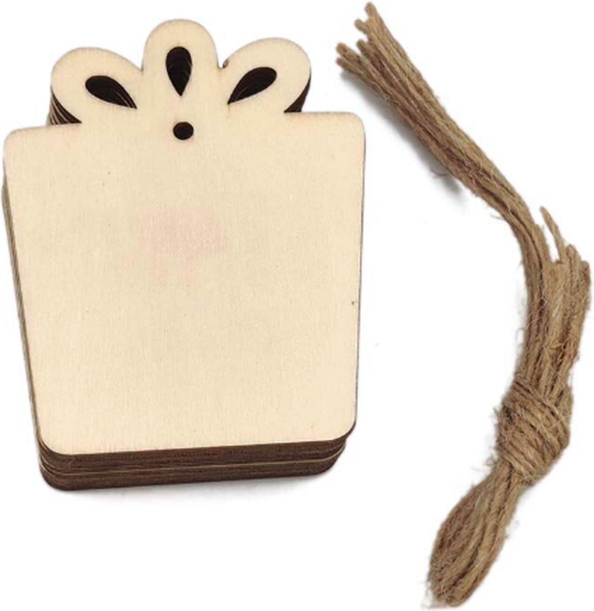 ProductGoods - Houten Cadeautjes - Kersthangers - Zelf in te kleuren - Set van 10 stuks - Kerstdecoratie