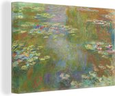 Canvas Schilderij Water lily pond - schilderij van Claude Monet - 30x20 cm - Wanddecoratie