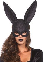 LEG-AVENUE - Masque lapin noir pailleté adulte - Masques> Demi-masques