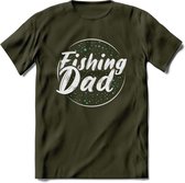Fishing Dad - Vissen T-Shirt | Aqua | Grappig Verjaardag Vis Hobby Cadeau Shirt | Dames - Heren - Unisex | Tshirt Hengelsport Kleding Kado - Leger Groen - L