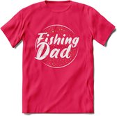 Fishing Dad - Vissen T-Shirt | Groen | Grappig Verjaardag Vis Hobby Cadeau Shirt | Dames - Heren - Unisex | Tshirt Hengelsport Kleding Kado - Roze - XXL