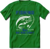 Fishing Has No Age Limit - Vissen T-Shirt | Blauw | Grappig Verjaardag Vis Hobby Cadeau Shirt | Dames - Heren - Unisex | Tshirt Hengelsport Kleding Kado - Donker Groen - L