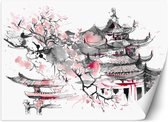 Trend24 - Behang - Japanse Pagode - Vliesbehang - Fotobehang 3D - Behang Woonkamer - 400x280 cm - Incl. behanglijm