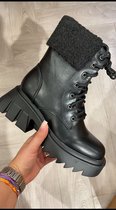 Dames Veter boots, kleur zwart, maat 39