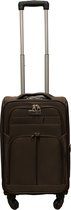 Travelerz handbagage reiskoffer met wielen softcase 42 liter - met cijferslot - expender - voorvakken - bruin