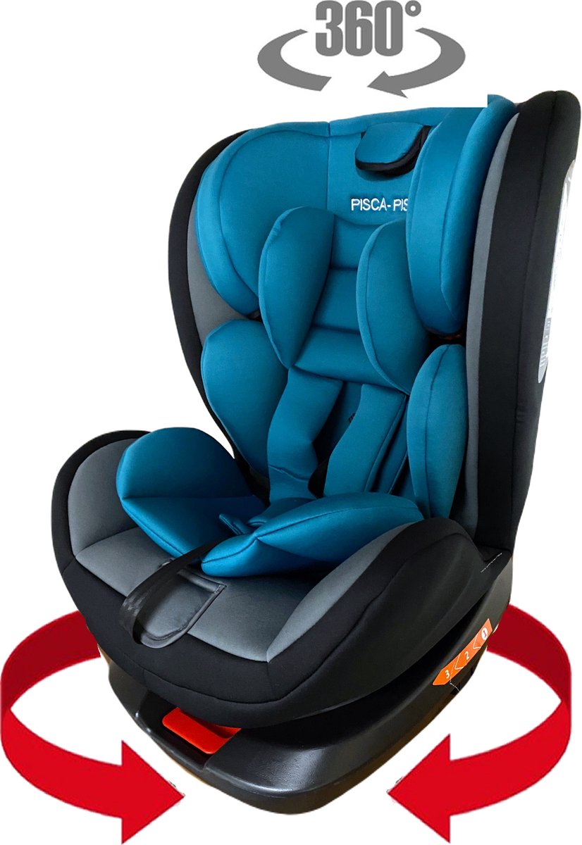 Pisca Pisca Siège auto Isofix Groupe 0+1+2+3 rotatif de la naissance à 12  ans SUPERBE