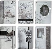 6 Cartes de vœux de condoléances de Luxe en 3D - Condoléances sincères - 12x17cm - Avec impression 3D - Enveloppe incluse