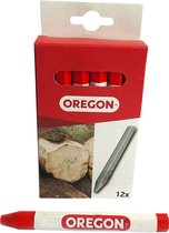 Oregon 295361 - Markeerkrijt - Rood - 12 stuks