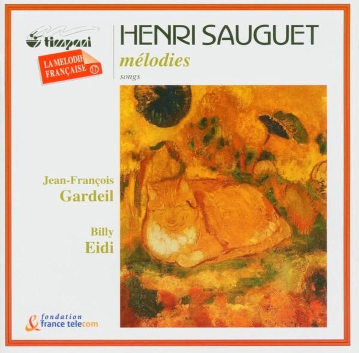 Jean-François Gardeil, Billy Eidi - Sauget: Mélodies/Songs (CD)