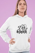 Dog Mama Hoodie, Leuke Hoodies Voor Moeder, Uniek Ontwerp Voor Hond Moeders, Inspireren Cadeaus Voor Haar, Verwacht Moeder Geschenken, D004-065W, L, Wit