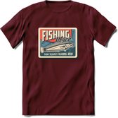 Vissen T-Shirt | Grappig Verjaardag Vis Hobby Cadeau Shirt | Dames - Heren - Unisex | Tshirt Hengelsport Kleding Kado - Burgundy - S