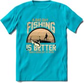A Bad Day Fishing - Vissen T-Shirt | Beige | Grappig Verjaardag Vis Hobby Cadeau Shirt | Dames - Heren - Unisex | Tshirt Hengelsport Kleding Kado - Blauw - L