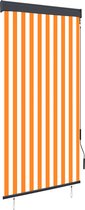 vidaXL Rolgordijn voor buiten 100x250 cm wit en oranje