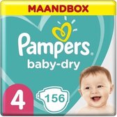 Pampers Baby Dry Maat 4 - 156 Luiers Maandbox XL