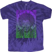 Jimi Hendrix Heren Tshirt -XL- Swirly Text Blauw