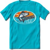 Fishing - Vissen T-Shirt | Grappig Verjaardag Vis Hobby Cadeau Shirt | Dames - Heren - Unisex | Tshirt Hengelsport Kleding Kado - Blauw - XXL