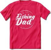 Fishing Dad - Vissen T-Shirt | Grappig Verjaardag Vis Hobby Cadeau Shirt | Dames - Heren - Unisex | Tshirt Hengelsport Kleding Kado - Roze - XL