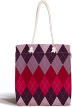Red Purple Check - Sac de plage imprimé - Hobby bag - Sac à bandoulière - Sac femme - Sacs femme
