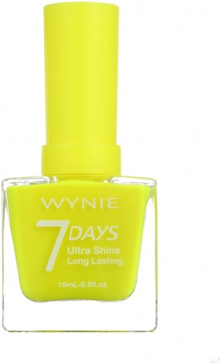 Wynie - Nagellak 7 Days Ultra Shine Long Lasting - Fluor / Fel / Neon / Fris Geel - 1 flesje met 15 ml inhoud - Nummer 409