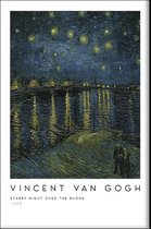 Walljar - Vincent van Gogh - Sterrennacht Boven De Rhone - Muurdecoratie - Poster met lijst