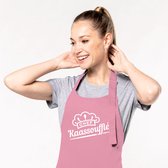 Keukenschort Chef Kaassouffle - Heren Dames - Horecakwaliteit - One size - Verstelbaar - Wasbaar - Cadeau BBQ Feest - Roze