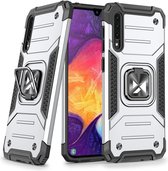 Wozinsky Ring Armor Case Kickstand Tough Rugged Cover voor Samsung Galaxy A51 zilver