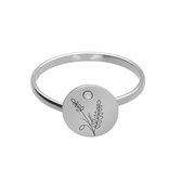 Victoria Cruz A4074-LAHA Zilveren Ring - Dames - Muntje -9,9 mm Doorsnee -  Lavendel - Kristal - Maat 56 - Rhodium - Zilver
